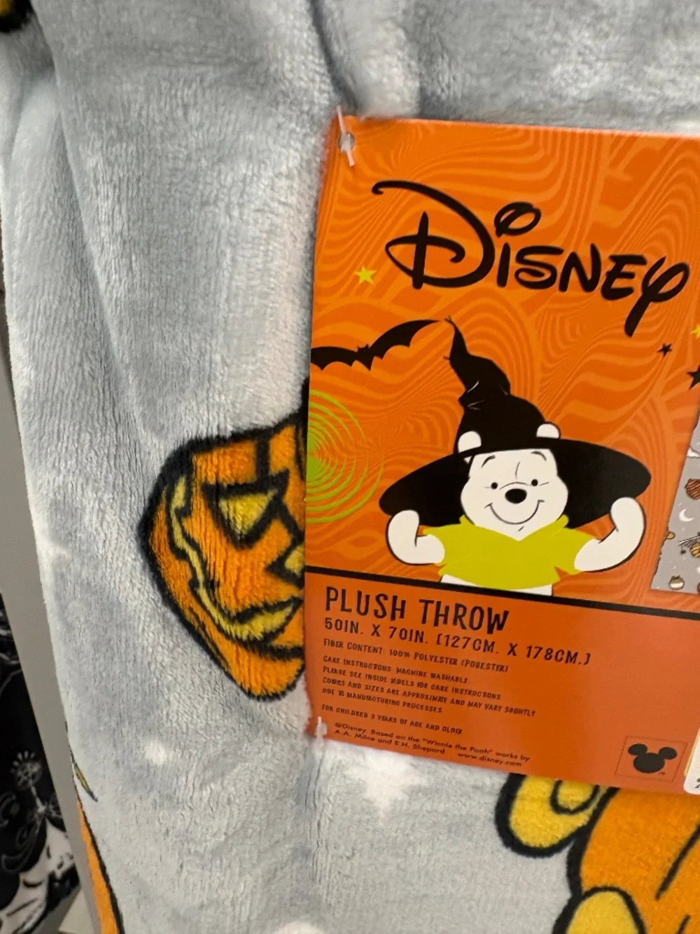 New 2026 disney winnie the pooh halloween plush throw blanket 50x70